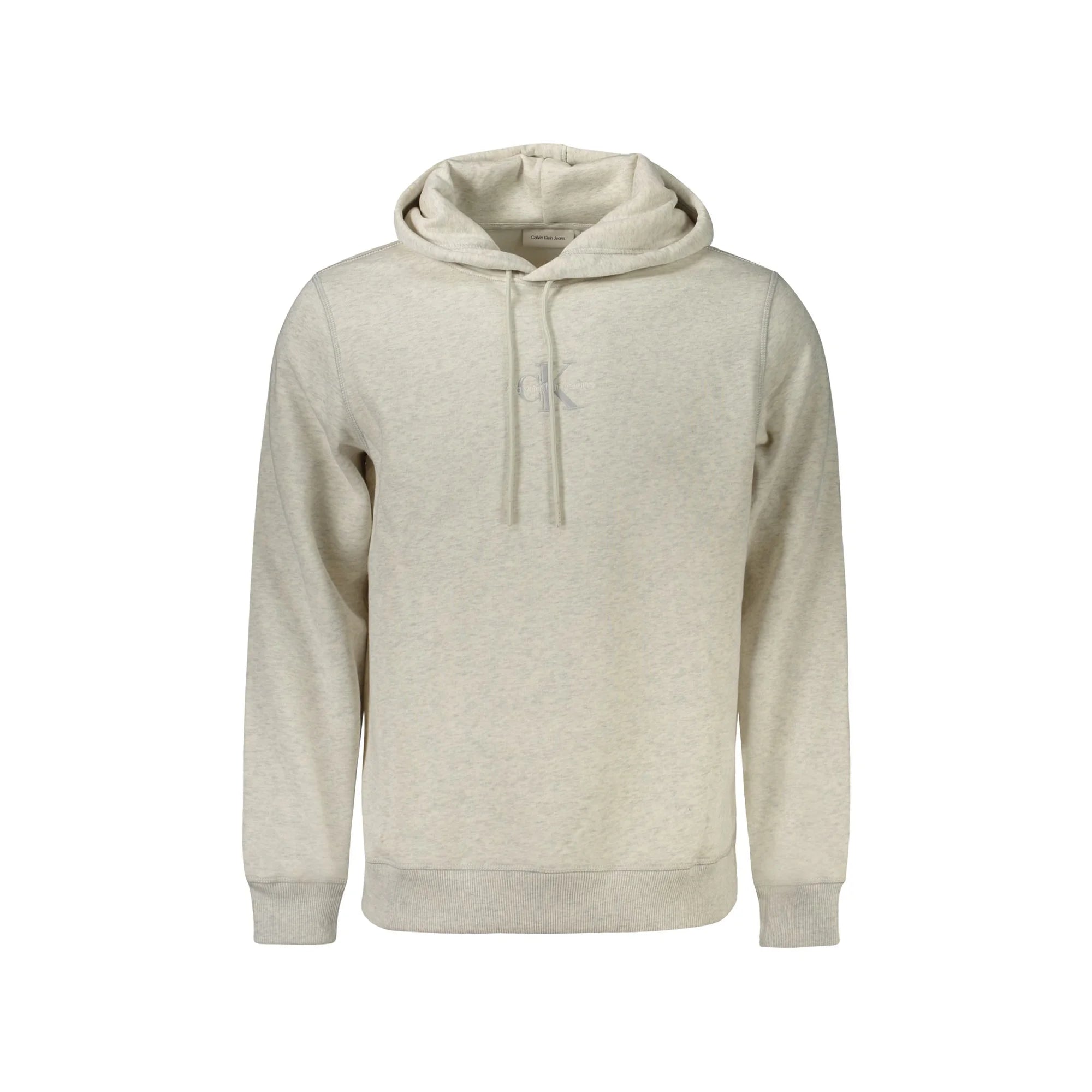 Calvin Klein Felpa Uomo Grigia Cappuccio Felpata Ricamo Logo Felpe Grigio - foto prodotto